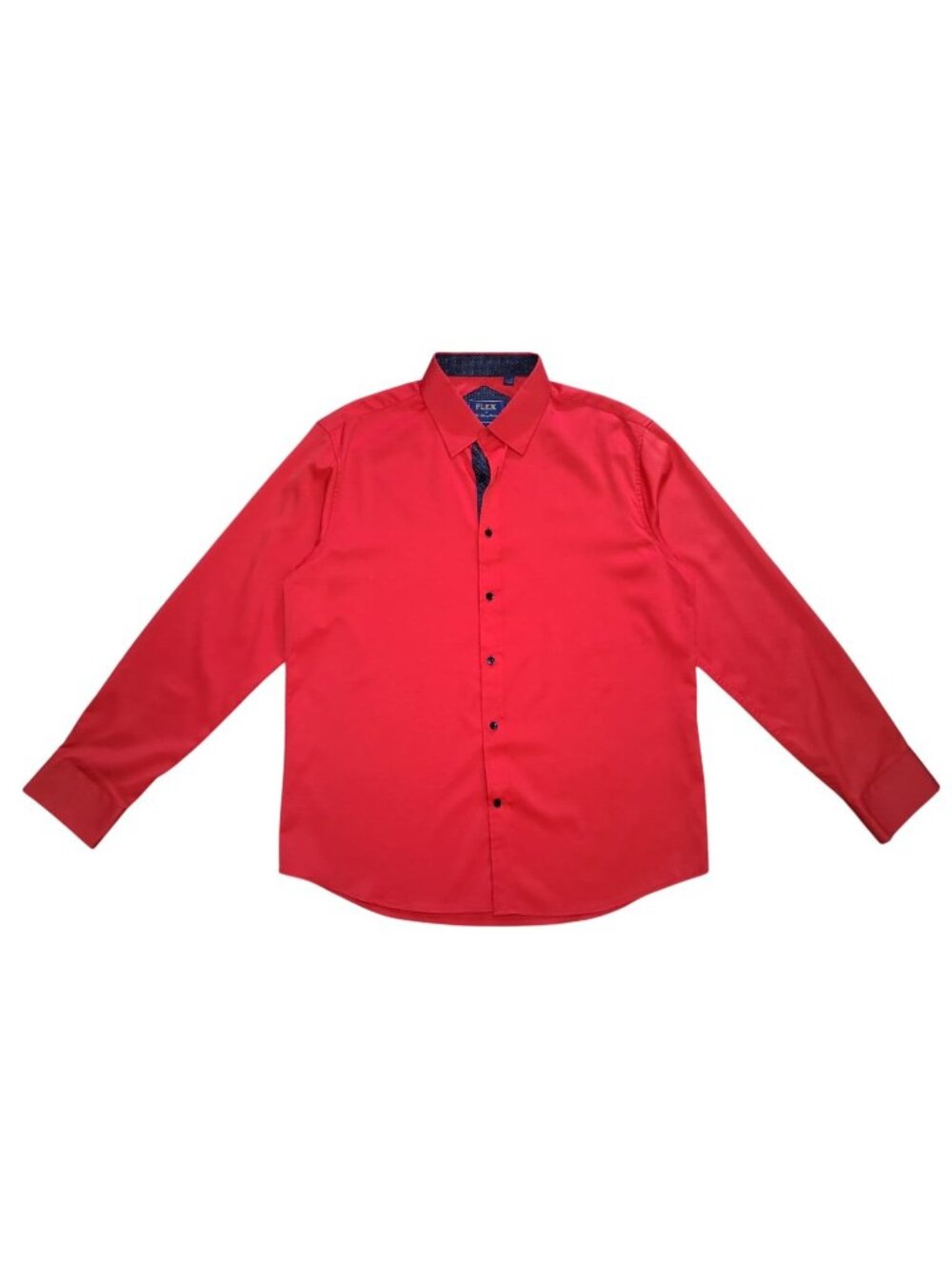 Flex Luxury Collection Button Up Shirt Red Long Sleeve Size L
